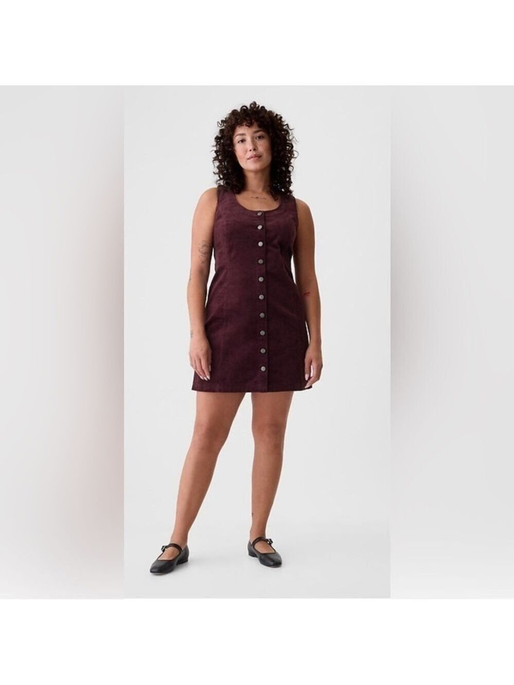 Gap Merlot Burgundy Corduroy Fall Mini Dress NWT 12 - Picture 1 of 3